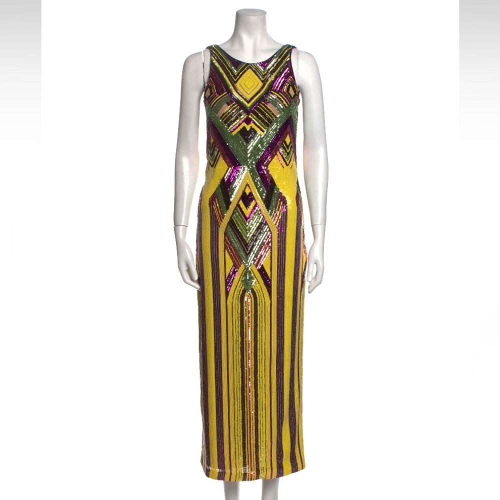 Le Superbe Multicolor Sequin Formal Maxi Dress